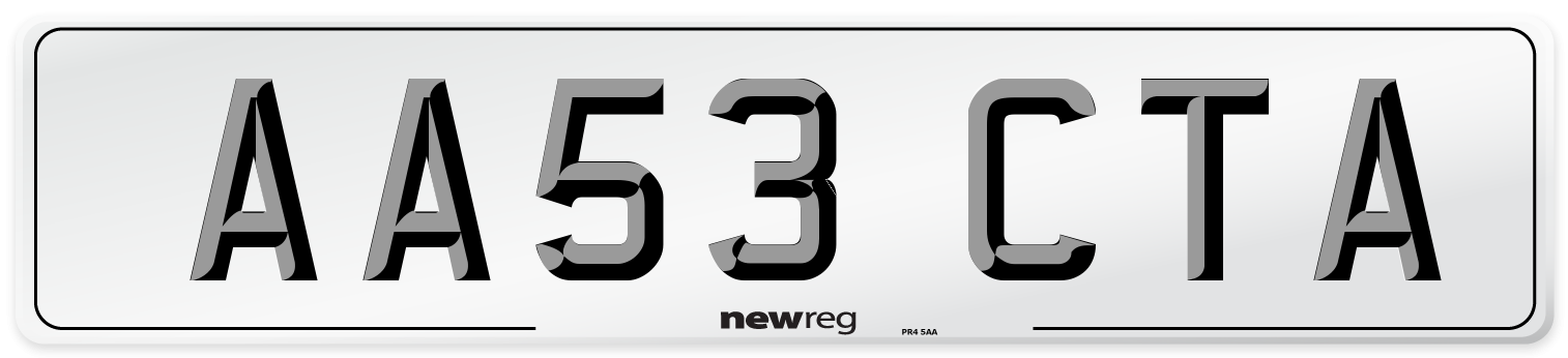AA53 CTA Number Plate from New Reg